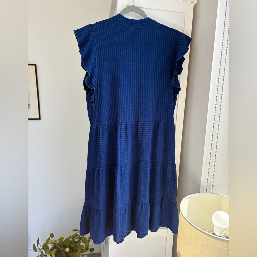 Anthropologie Amadi Casual Blue Tiered Dress Size Medium - Picture 4 of 10